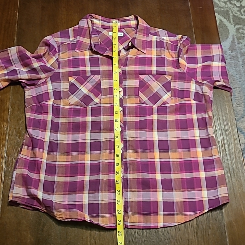 Croft and Barrow Plaid Top - Petite Large - Picture 7 of 10
